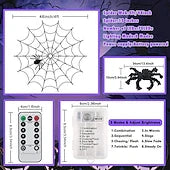 Halloween Spider Web LED Lights – Spooky Outdoor & Indoor Decoration