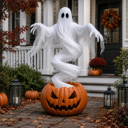51-Inch Lighted Swirling Ghost Pumpkin Halloween Decoration