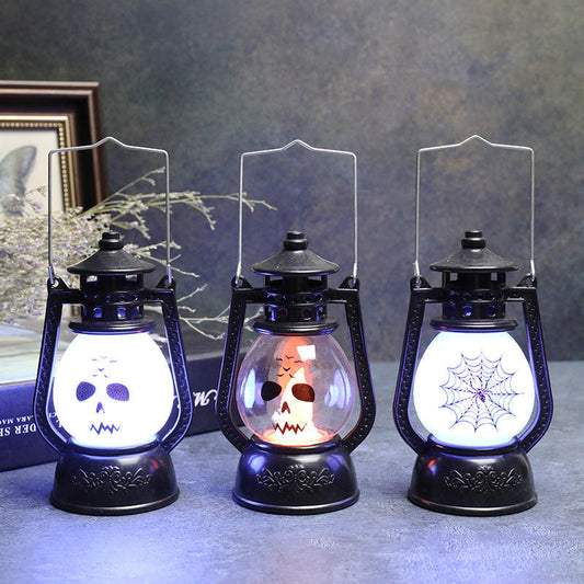 Halloween Hanging LED Lamp | Vintage Ghost & Spider Decoration Light