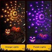 Halloween Spider Web LED Lights – Spooky Outdoor & Indoor Decoration