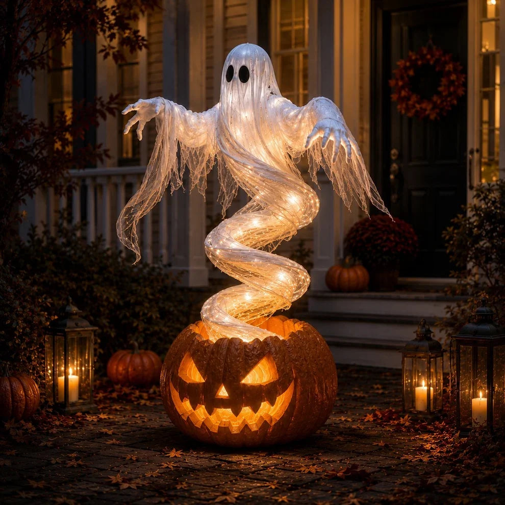 51-Inch Lighted Swirling Ghost Pumpkin Halloween Decoration