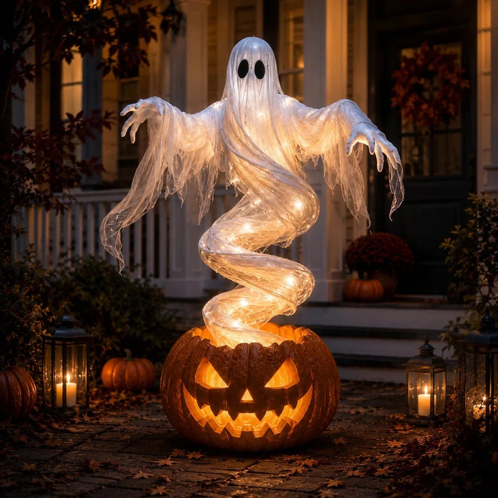 51-Inch Lighted Swirling Ghost Pumpkin Halloween Decoration